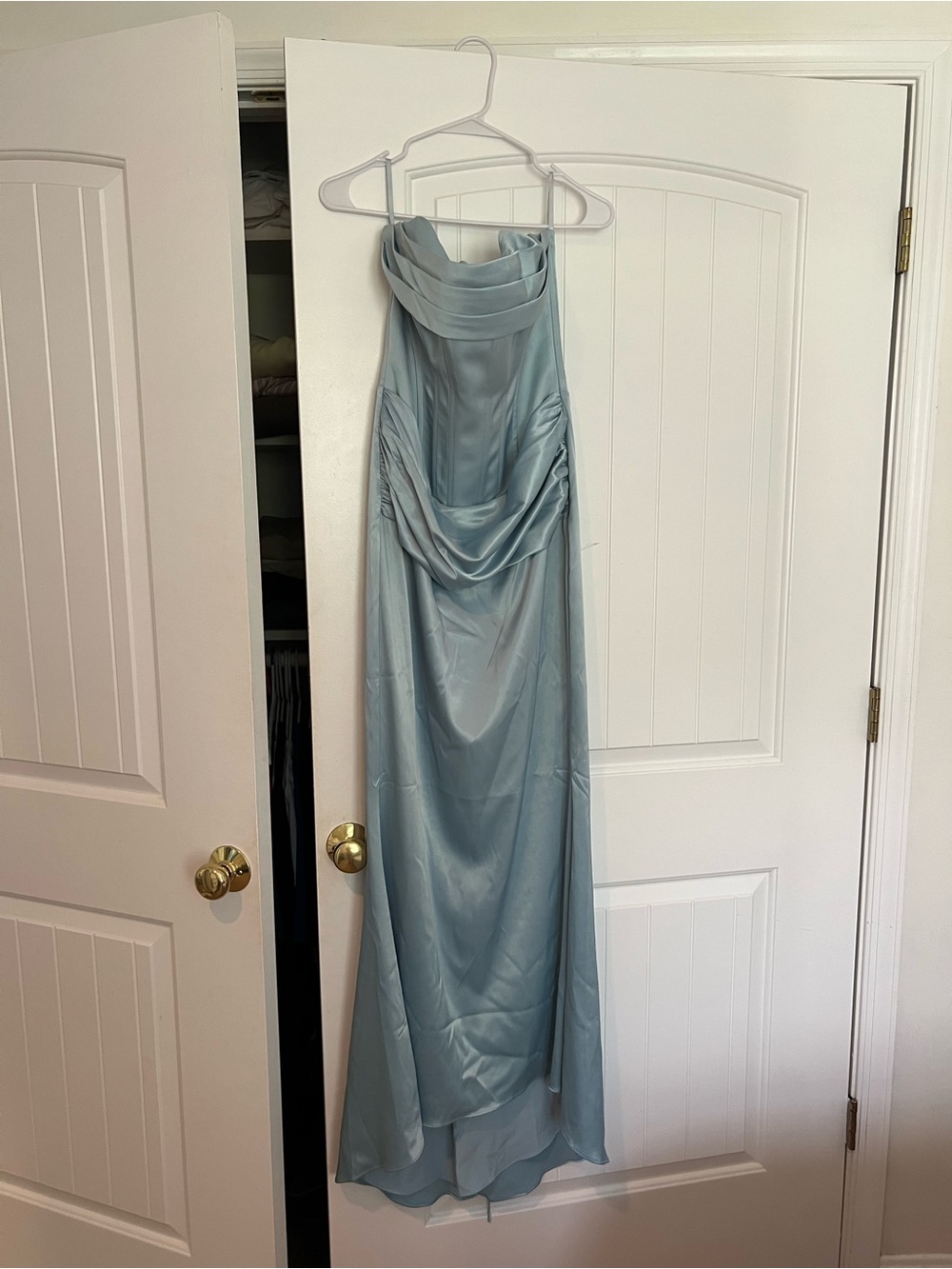 Anthropologie Strapless Powder Blue Dress - Picture 3 of 6